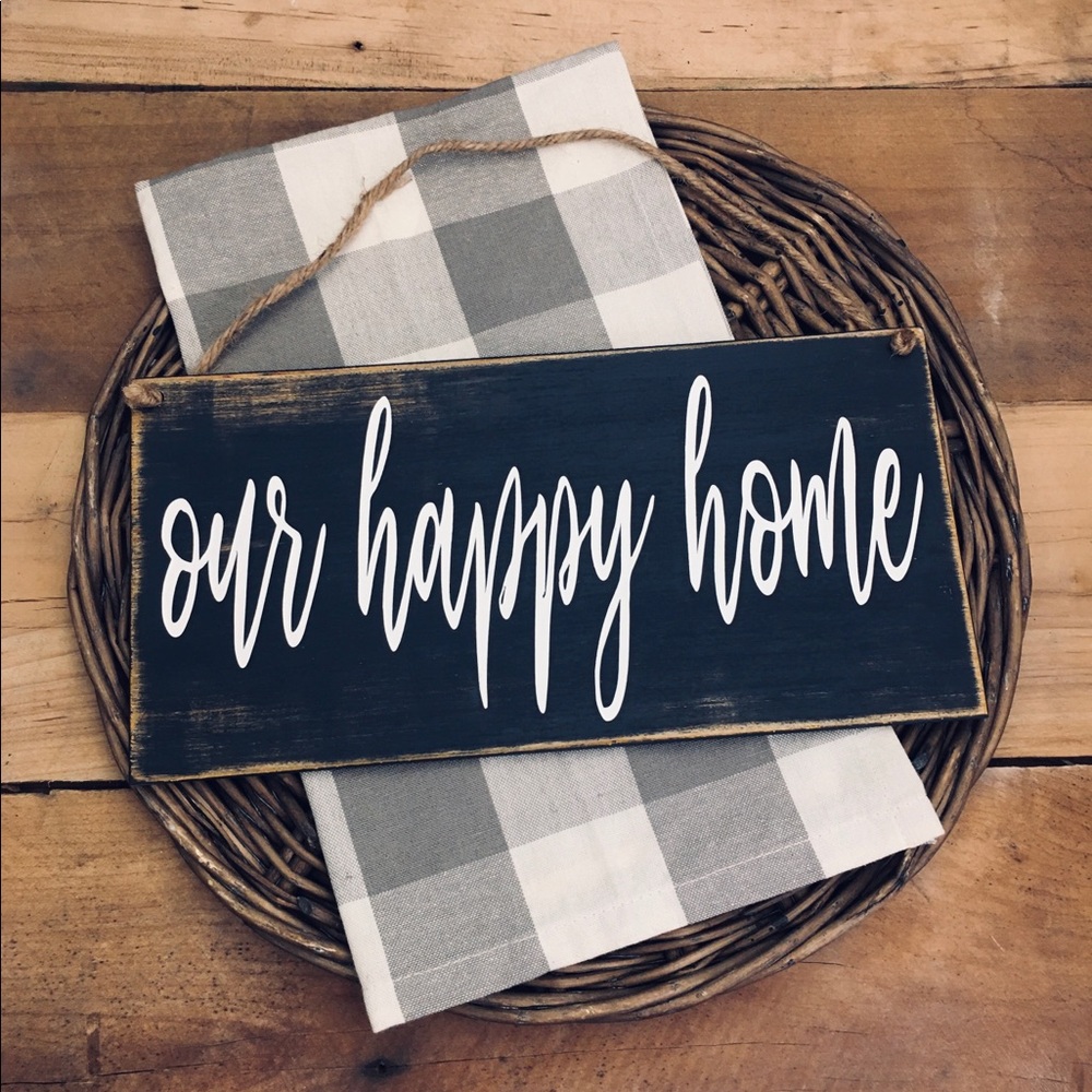 π2/$30!π Our Happy Home- Wood Painted Sign - Picture 4 of 5